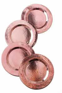 Hammered Copper Color <b>Metal</b> Charger Plate Table Ware Luxurious Variety Wedding Copper Hammered Color <b>Metal</b> Charger Plates - Product Image 6