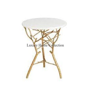 โต๊ะกาแฟชุบทองเกรดสูงโต๊ะด้านข้างดูเรียบง่ายคลาสสิกทนทานชุบทอง - Product Image 5