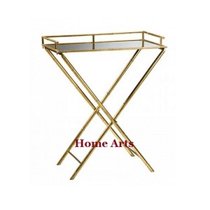 Bandeja de servicio de metal y vidrio con soporte Bandeja de servicio de comida de tamaño personalizado de la mejor calidad para uso doméstico - Product Image 4