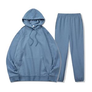 Nueva llegada último diseño de ropa deportiva para hombres 100% algodón chándal logotipo personalizado Jogging de talla grande pantalones de chándal conjunto con capucha para hombres - Product Image 4
