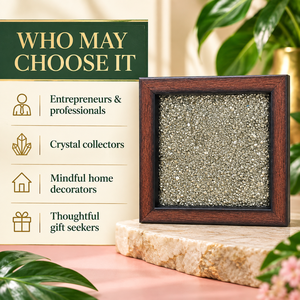 Plaque rectangulaire sculptée en pyrite naturelle, Feng Shui Chakra, cadeau d'affaires du Maharashtra - Product Image 5