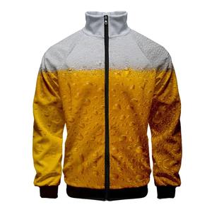 Chaquetas con estampado 3D de cerveza divertida para hombres y mujeres, abrigo de manga larga de calle, chaqueta con cremallera de gran tamaño, ropa de abrigo masculina con personalidad, Top - Product Image 6