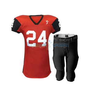 Conjunto de camiseta de fútbol americano personalizado talla XL para Hombre Ropa Deportiva de poliéster transpirable de alta calidad con pantalones cortos lisos uniforme de fútbol - Product Image 4