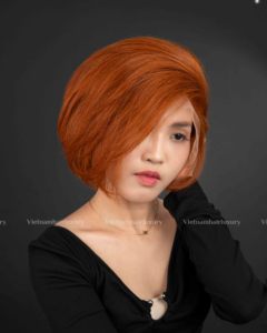 วิกผมแท้จากผู้บริจาคหลายคน ทรงพิกซี่สั้นสีส้ม ผมเวียดนามแท้ ย้อมสีได้ทุกสี - Product Image 6