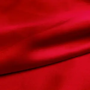 Chinese Red Color Silk Fabric 19mm Silk Satin 114cm Width For Silk Scarf Dress Pillowcases