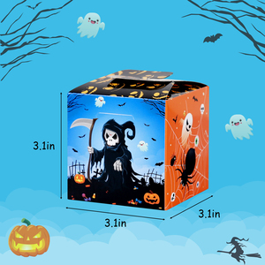 Halloween Promotional Novelty Paperboard Gift <b>Boxes</b> Square Handle Digital Four-Color Printing Trick <b>Treat</b> Design Self Erecting - Product Image 5