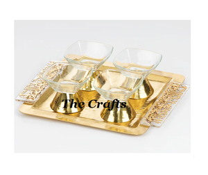 Design attrayant Fruits secs noix bols de service en acier inoxydable couleur or bol avec plateau en marbre à vendre - Product Image 5