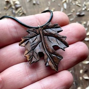 HOW <b>NECKLACES</b> FOR WOMEN MEN NATURAL <b>LARGE</b> BOHO TRIBAL SONO WOODEN <b>Pendant</b> on Adjustable Cord Handmade <b>Necklace</b> - Product Image 6