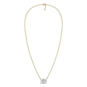 Emerald Solitaire Pendant <b>Necklace</b> - Product Image 2