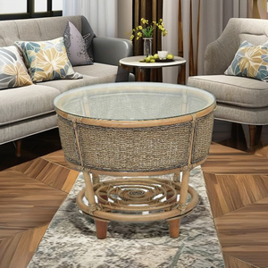 โต๊ะกาแฟหวาย/กระจก งานแฮนด์เมด CV.Craftindo COBANA ดีไซน์เอเชียทันสมัย สำหรับห้องนั่งเล่น ขายดี - Product Image 1