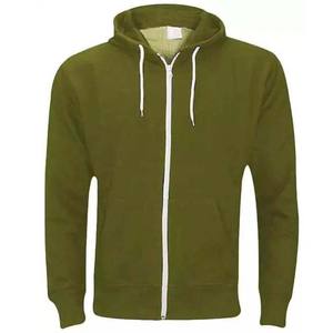 เสื้อฮู้ดผ้าฝ้าย100% มีซิปรูดแขนยาวสำหรับผู้ชายเสื้อกันหนาวมีฮู้ดแบบรูดซิป - Product Image 3