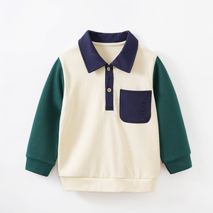 Nouveau T-shirt polo à manches longues pour enfants, printemps et automne, décontracté, sportif, en coton - Product Image 2