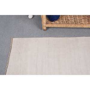 Turkish Rug, Small 1.7x3.3 ft Vintage Rug, Beige <b>Brown</b> Moroccan <b>Wool</b> Rug - Product Image 4