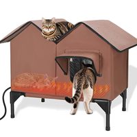 Novayapetix - Maison pour chien et chat surélevée, chauffée électriquement, imperméable, pour l'hiver, en polyester, avec tapis pour animaux errants