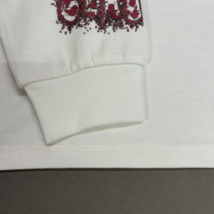 Camiseta de cuello redondo de peso pesado de gran tamaño para hombre Impresión personalizada Tela de punto de alta calidad Diseño liso de manga larga - Product Image 3