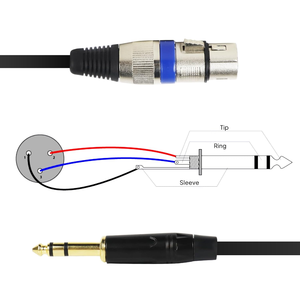 Câble de Microphone stéréo <span class=keywords><strong>XLR</strong></span> <span class=keywords><strong>femelle</strong></span> à 6.35mm 1/4 pouces pour caméscopes appareils photo reflex numériques dispositif d'enregistrement d'ordinateur - Product Image 3