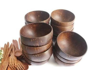 Tazón de cáscara de coco biodegradable y natural con logotipo gratis para usar en la cocina, en el restaurante, en el resort - Product Image 2