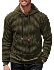 Pull-over gaufré à manches longues avec impression de broderie et logo personnalisé Sweatshirts à capuche pour hommes Sweatshirts à capuche décontractés avec poche kangourou - Product Image 2