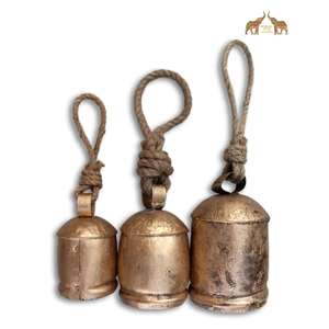 ชุดระฆังเหล็กโบราณรีไซเคิล 3 ชิ้น ขายส่งของตกแต่งสวน - Product Image 4