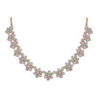 Classique Brilliance Plaqué Or Diamant Perle Collier Ensemble avec Chaîne À Maillons En Or Rose Fine Orthodoxe Mariage Sautoirs Bijoux