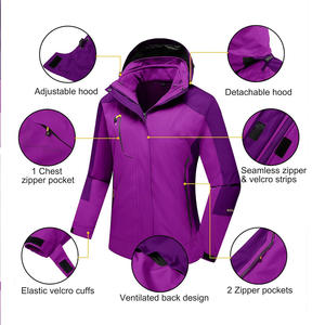 Chaqueta de esquí para mujer personalizada Proveedor OEM con impresión de logotipo de carcasa impermeable a prueba de viento y opciones de etiqueta privada - Product Image 4