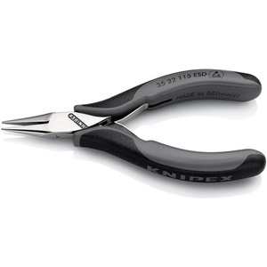 Alicates de agarre para electrónica KNIPEX, 115 mm de longitud total, mordazas planas ESD, pulido a espejo, Forma 2, suministros de dibujo multicomponentes - Product Image 3