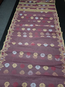 Venta caliente nuevo Deshi Dhakai Jamdani calidad de exportación Sharee para mujeres JAMDANI tela azul rojo verde dorado cielo azul de Bangladesh - Product Image 4