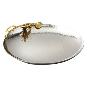 Bandeja de fruta de servicio de oro fundido de aluminio ecológico Bandejas DE SERVICIO DE FECHAS pulidas de metal - Product Image 2