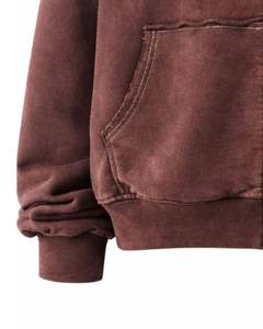 Manufacturer Washed Maroon <b>Zip</b> <b>Up</b> Hoodie <b>Women</b> Distressed Patchwork Studded Design Streetwear Hooded <b>Jacket</b> Cotton Fleece Custom - Product Image 6