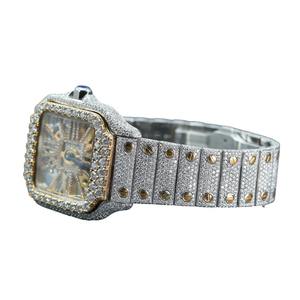 Nuevo Reloj de Lujo con Esqueleto para Hombre, Cuarzo Automático, Diamante Moissanita Cultivado en Laboratorio VVS, Esfera de Oro Amarillo, Estilo Hip Hop - Product Image 2