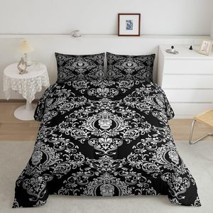Phong Cách Gothic Chất Lượng Comforter Set Đôi Vua Kích Thước Màu Đỏ Đen Skull Phim Hoạt Hình Mô Hình 3D Giường Phẳng Tấm Được Trang Bị Cho Mùa Thu Mùa - Product Image 1