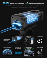 Caméra mini AKEEYO IP66 étanche 2.0mp Wifi 1800mah 2k 1080 pour moto avec application mobile