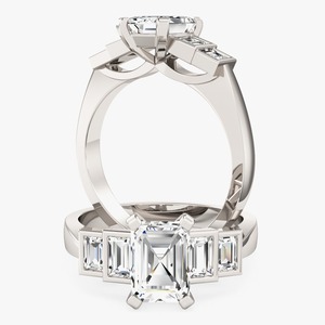 คลาสสิก 5 หินกรงเล็บชุดมรกตรูปร่าง Lab ปลูกแหวนเพชร 14 พัน 18 พันทองคําแข็งการออกแบบที่ทันสมัยโดยตรงจากผู้ผลิต - Product Image 1