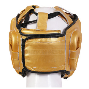 Protector de cabeza de boxeo de cuero PU con logotipo personalizado para adultos y niños, protector de cabeza MMA ajustable con protección facial completa - Product Image 2