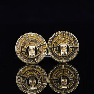 Fabulosos pendientes de moda para mujer de oro amarillo de 10kt, diamantes exclusivos, corte Baguette, compromiso brillante, aniversario de boda - Product Image 6