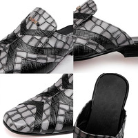 Hochwertige Freizeit kleidung für Herren Slip-On Leders andalen mit Schnalle Formale Party Backless Loafer Schuhe für den Winter