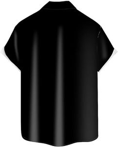 Chemises de bowling hawaïennes à manches courtes en satin pour hommes, imprimé floral personnalisé, respirantes, en polyester tricoté, vêtements de plage décontractés - Product Image 6