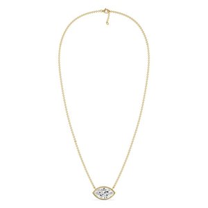 Collar con colgante solitario de corte marquesa con bisel - Product Image 2