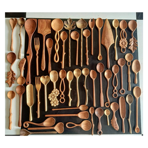 Cuillère en bois pour servir et décoration de Noël-Cuillères en bois Ustensiles de cuisine Ensembles de vaisselle Décor à livraison rapide - Product Image 3