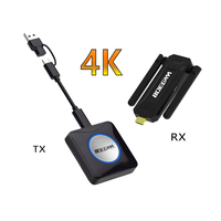 Receptor Inalámbrico de Baja Latencia con Transmisor USB-C/USB-A, 4K 60Hz, Compartición de Pantalla, 50m, Plug and Play, Miracast, AirPlay