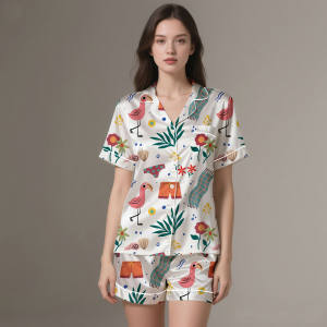 Luxury Silk <b>Satin</b> Pajamas for Adults Breathable ODM Customizable Spring Autumn Summer Sleepwear - Product Image 5