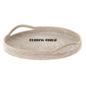 Bandeja de servicio ovalada de ratán, plato de servicio hecho a mano de excelente calidad, bandeja de servicio de ratán al por mayor con estilo clásico - Product Image 5