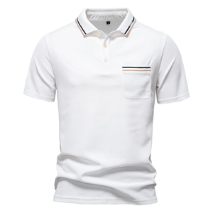 Camisa Polo de golf de diseño personalizado de tela de piqué de algodón de alta calidad - Product Image 4
