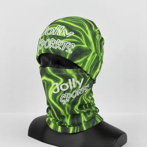 High Quality Women Balaclava 220 GSM Smooth Breathable Polyester Fabric Green Swirl Pattern with DTF Custom Logo balaclava - Product Image 4