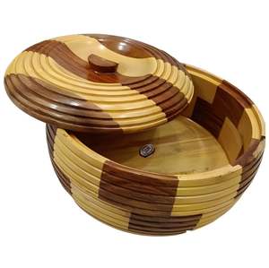 Ensemble de boîtes à roti en bois massif classique, fait à la main, écologique, ensemble de casseroles, récipient de rangement, vaisselle, boîtes chaudes - Product Image 6