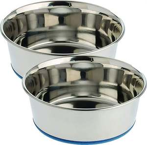 ชามใส่น้ำสำหรับสัตว์เลี้ยงชามอาหารและนมสำหรับสัตว์เลี้ยงทำจากสเตนเลสสตีลทนทานไม่ลื่น - Product Image 1