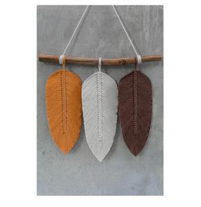 Colgante de pared de macramé hecho a mano con diseño de hojas, perfecto para sala de estar, hogar y oficina, Decoración elegante, arte de pared - Product Image 1