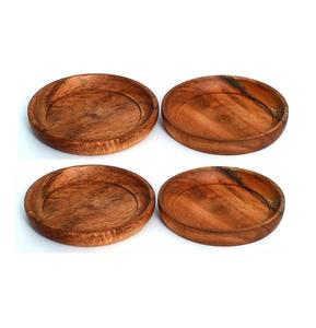 4 Piece Set, Natural Acacia Wood <b>Coasters</b>, Set of 4 Natural Acacia Wood <b>Coasters</b> <b>for</b> <b>drinks</b> Restaurant supplies wooden <b>coasters</b> - Product Image 4