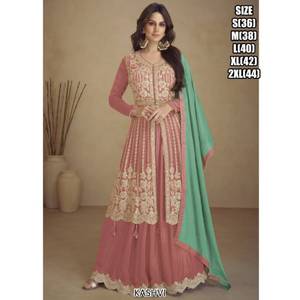 Costume ethnique indien Kurti Palazzo dupatta femmes Festival de mariage Pooja Lehenga Choli miroir travail manuel robe de mariée traditionnelle - Product Image 1