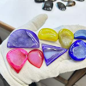 พลอยอาเกตดรูซี่สีธรรมชาติทรงคาโบชองแบบเม็ดเดี่ยว - คุณภาพสูง ผ่านการรับรองจากผู้ตรวจสอบอิสระ ผ่านการเคลือบแว็กซ์/น้ำมัน สำหรับทำเครื่องประดับ - Product Image 5